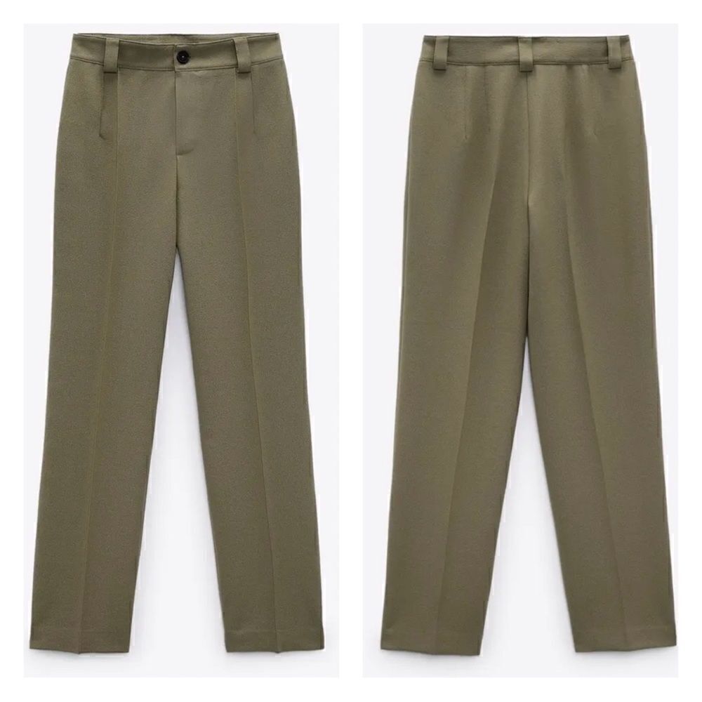 Zara Francisco Pleated Pants in Green Size M - Picture 2 of 10